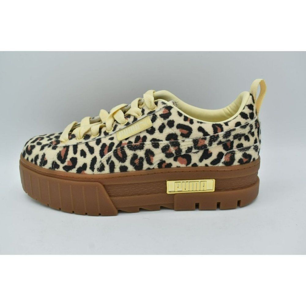 Puma Womens Size 7 Mayze SE Gold Leopard‎ Platform Fashion Sneakers 382910 01 - Picture 3 of 10
